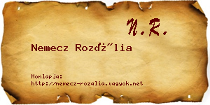 Nemecz Rozália névjegykártya